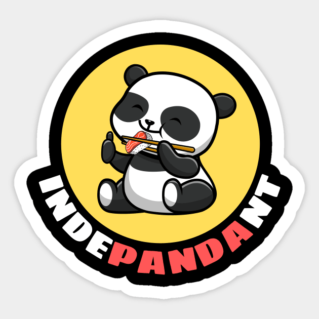 Indepandant | Cute Panda Pun Sticker by Allthingspunny